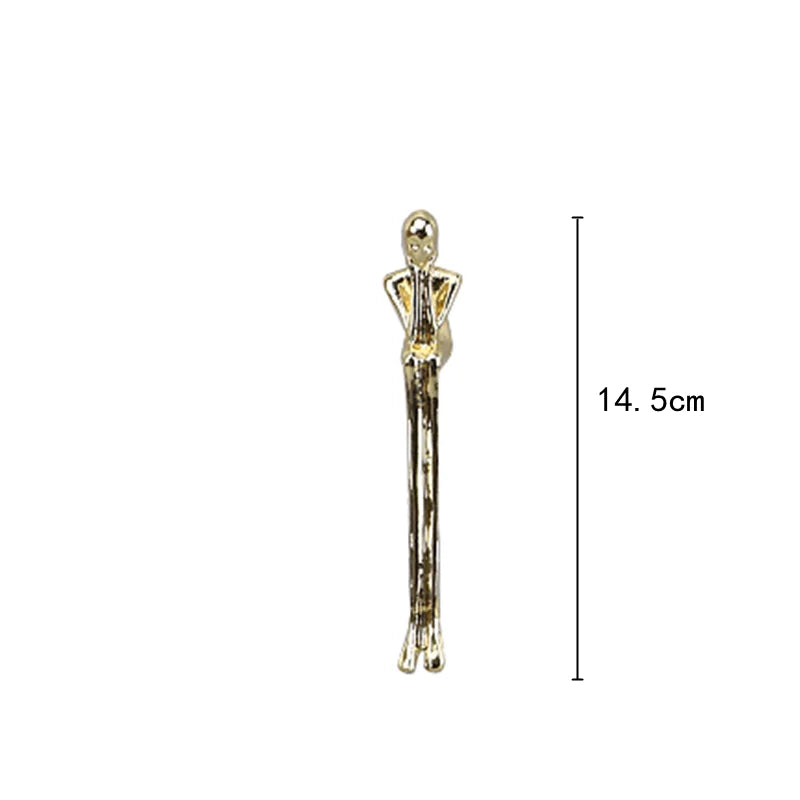 Decorbites™ Goldener Denker-Eiskristall-Skulptur: Abstrakte Figur auf Kristallbasis