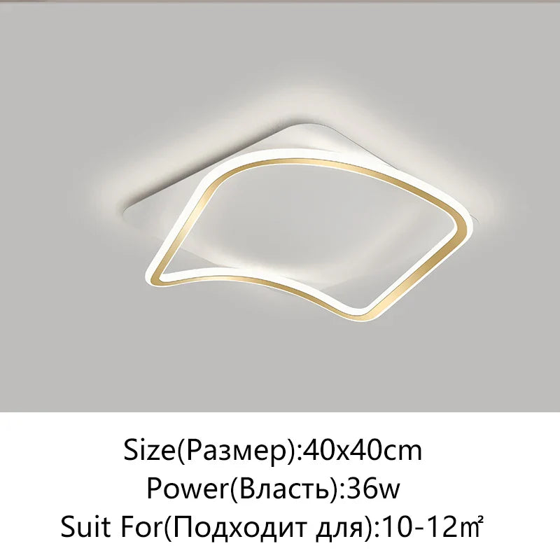 Decorbites™ Goldene LED-Deckenleuchter: Moderne Schlichtheit für Wohn-, Ess- und Schlafzimmer