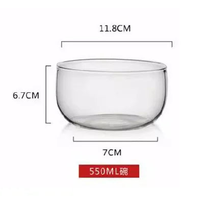 Decorbites™ Glas-Salat-Schüssel-Set - Hochwertiges Borosilikatglas, Lebensmittelaufbewahrung, Lunch-Bento-Box