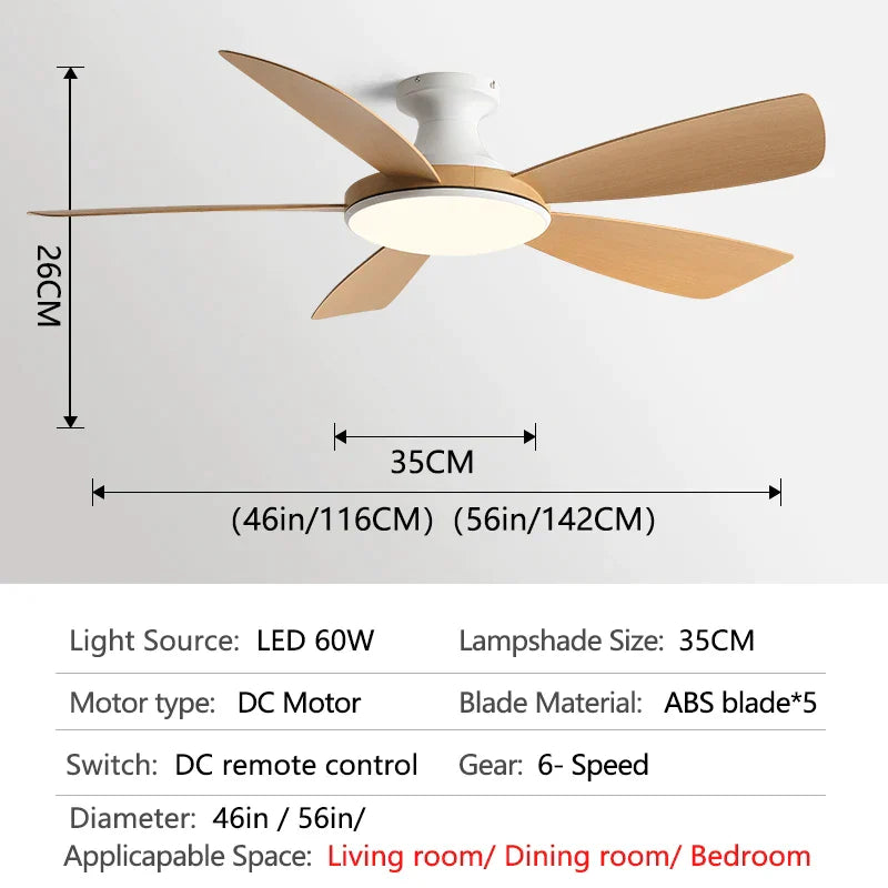 Decorbites™ 56" Moderner Deckenventilator mit Fernbedienung für Schlafzimmer und Restaurant