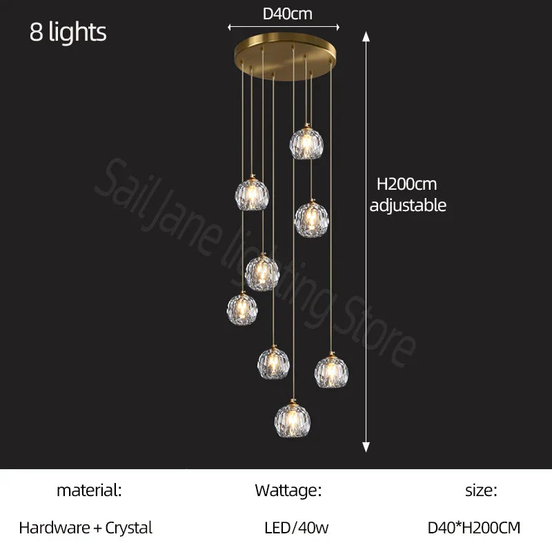 DecorBites™ Crystal Stair Football Shaped Chandelier with G9 Lights