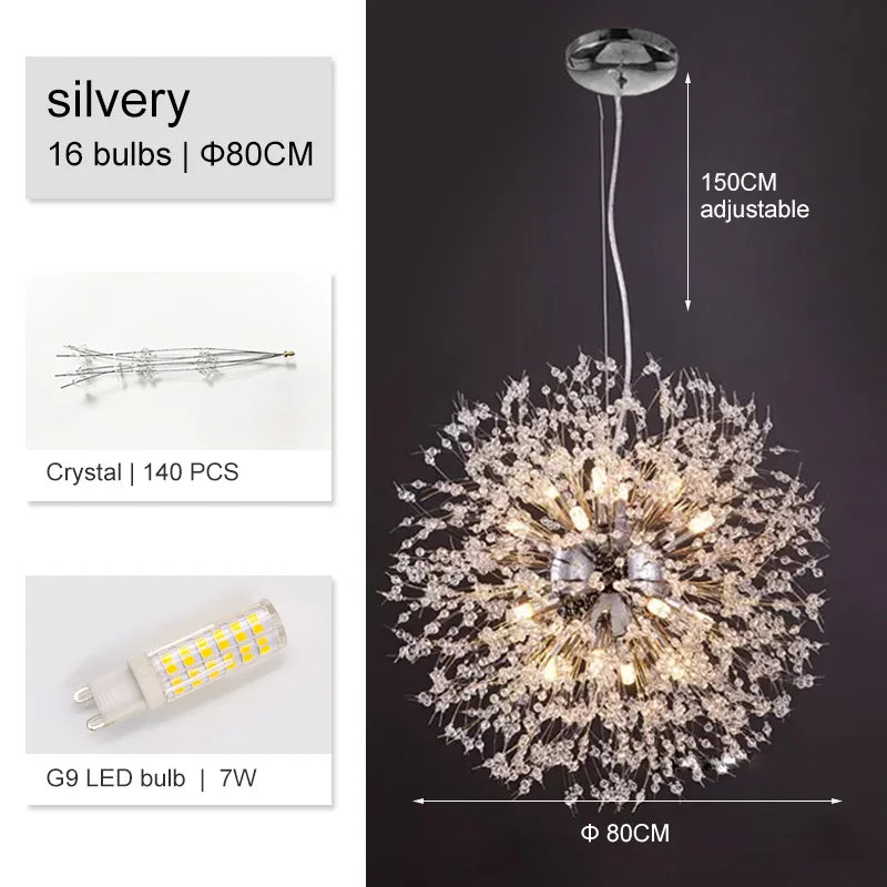 Decorbites™ Dandelion-Lüster: Luxuriöse Kristall-Hängeleuchte für Wohnzimmer und Schlafzimmer