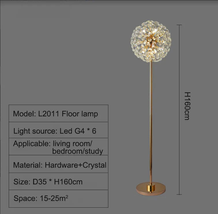 Decorbites™ LED-Sonnenblumen-Kristall-Stehlampe für die Wohnraumausstattung im Wohnzimmer oder Schlafzimmer
