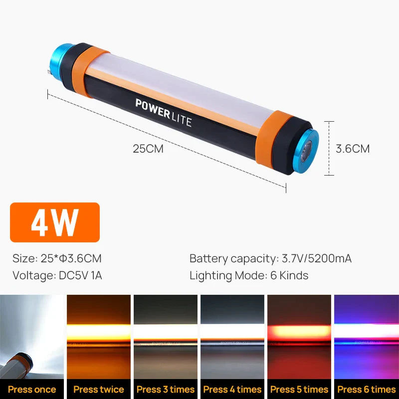 DecorBites™ LED Camp Light: Portable, Waterproof, Rechargeable, Magnetic Flashlight