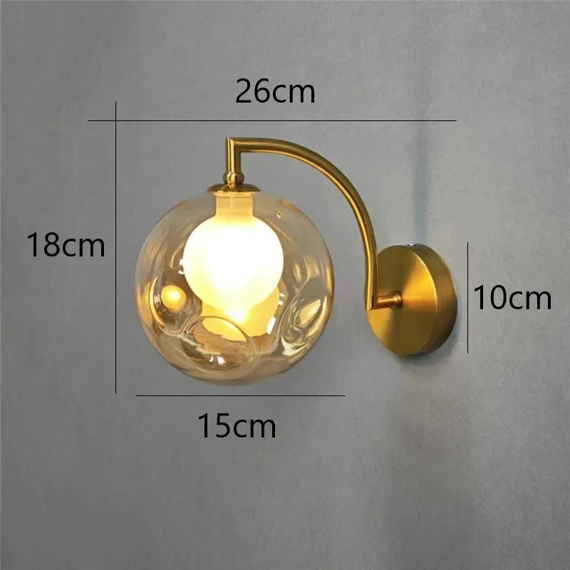 DecorBites™ Glass Ball LED Wall Sconce for Living Bedroom Dining Kitchen - Minimalist Design