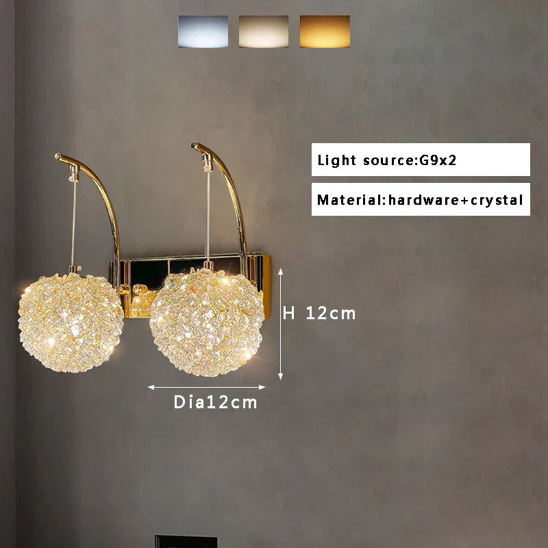 DecorBites™ Crystal Beads Wall Lamp LED Light Fixture for Home Decor & Living Room