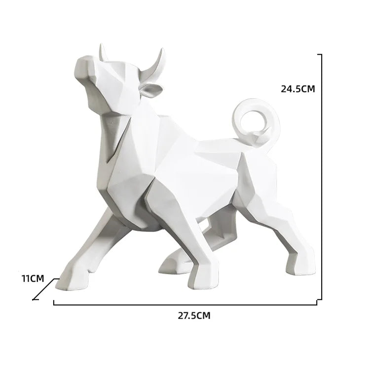 Decorbites™ Geometrische Bison-Skulptur aus Harz für Zuhause und Büro Moderne Dekoration Tischfigur