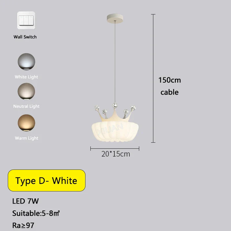 Decorbites™ Goldene Krone Anhängerleuchte: Luxuriöse Wolken-Hängeleuchte für Kinderzimmer und Wohnzimmer