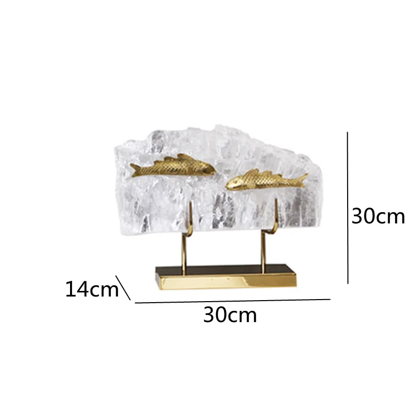 Decorbites™ Golden Fish Kristall-Ornament Heimdekoration Metallstatue