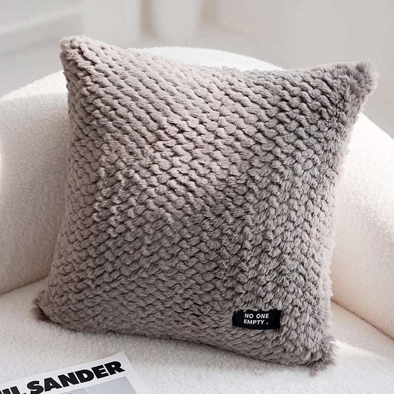 DecorBites™ Geometric Texture Plush Cushion Cover - Modern Nordic Style Pillow Cases