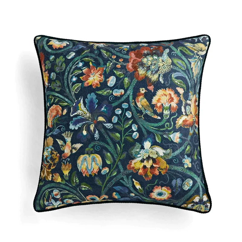 DecorBites™ Circus Retro Throw Pillow Cover with Tassels 45x45 Eclectic Home Decor