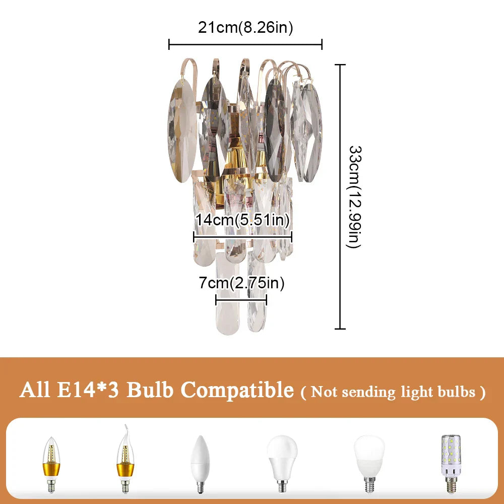 DecorBites™ Crystal LED Wall Light Modern Elegant Design for Living Room & Bedroom