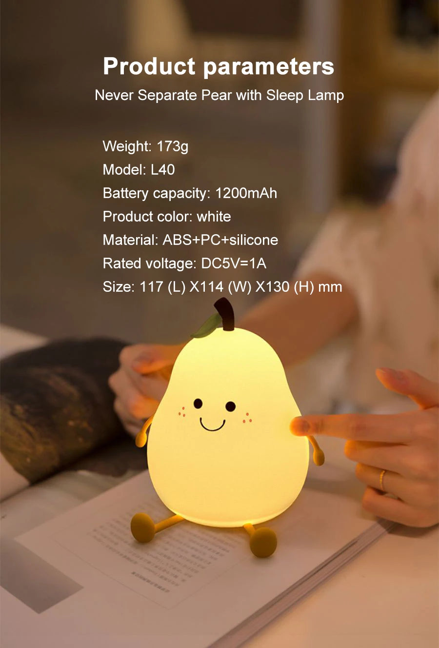 USB wiederaufladbares Nachtlicht Birne Silikon Nachtlichter Touch Sensor Schlafzimmer Nachttisch Katze Lampe mit Fernbedienung für Kinder Baby Geschenke