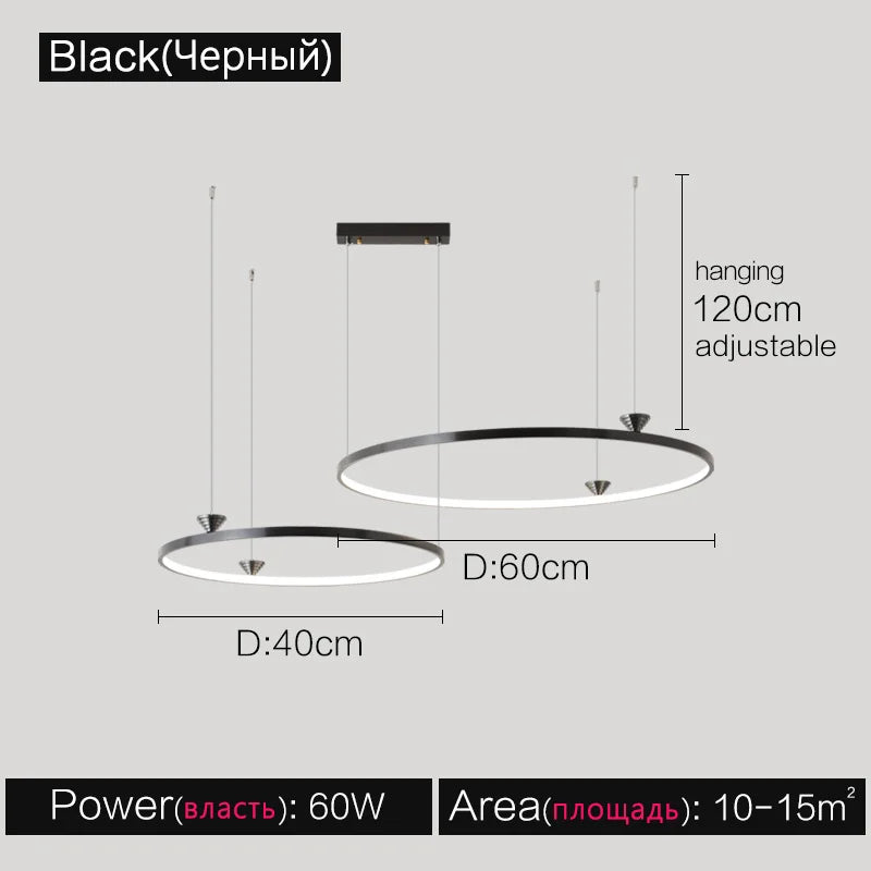 Decorbites™ Italienischer Stil Ringförmige Anhängerlampe für Wohnzimmer, Esszimmer, Schlafzimmer