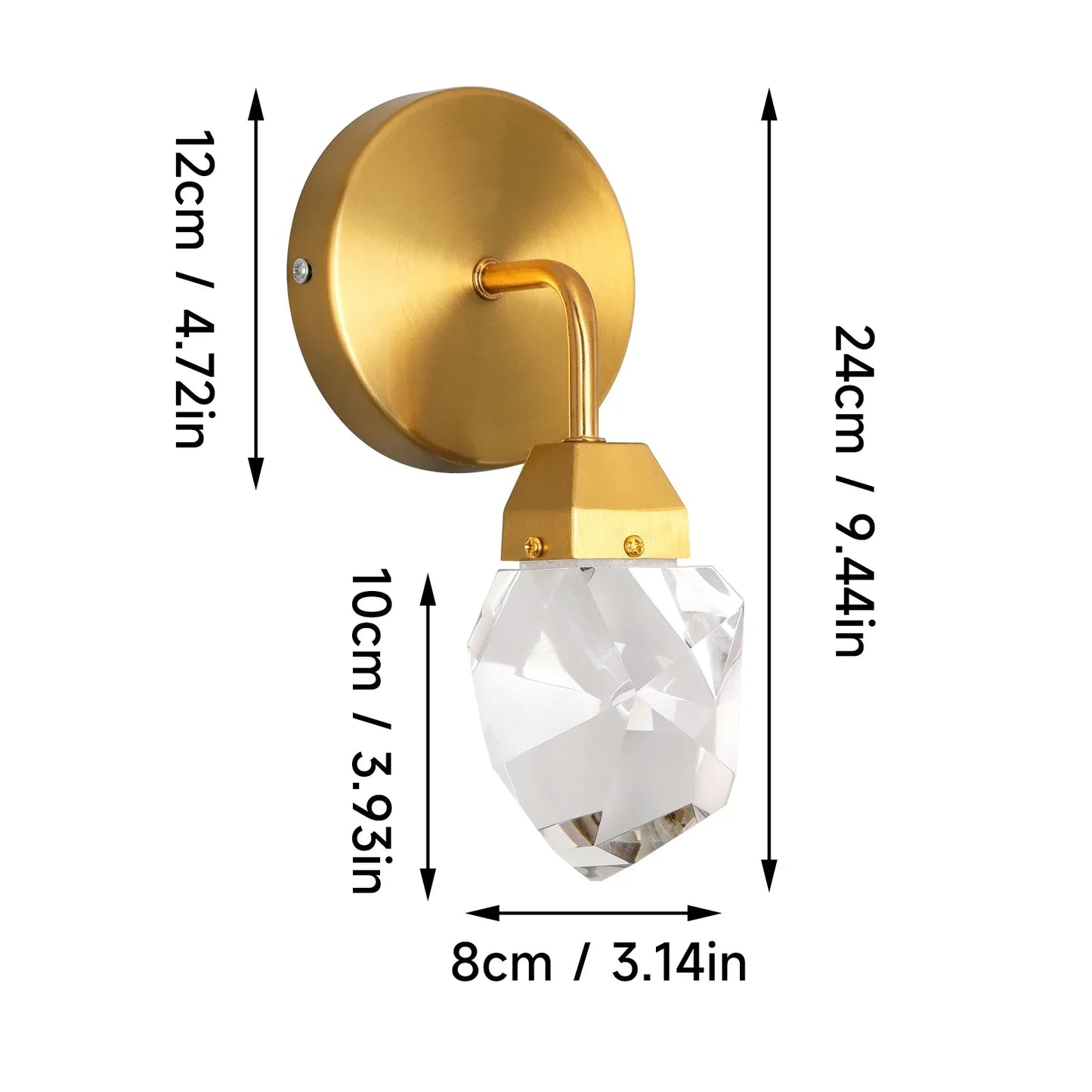 DecorBites™ Crystal LED Wall Sconce Fixture - Modern Luxury Copper Ceiling Light for Home Decor