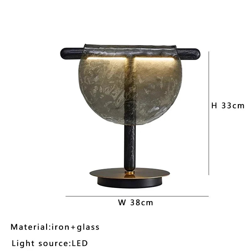 Decorbites™ Bernstein-Glas-Tischlampe: Nordisch-minimalistisches LED-Nachttisch-Dekor