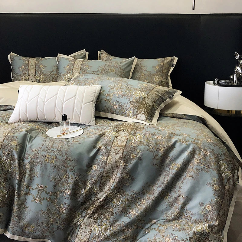 Decorbites™ Ägyptische Baumwolle Luxus-Bettwäsche-Set: Daunendecke, Laken, Kissenbezüge – 1000TC weich und seidenweich