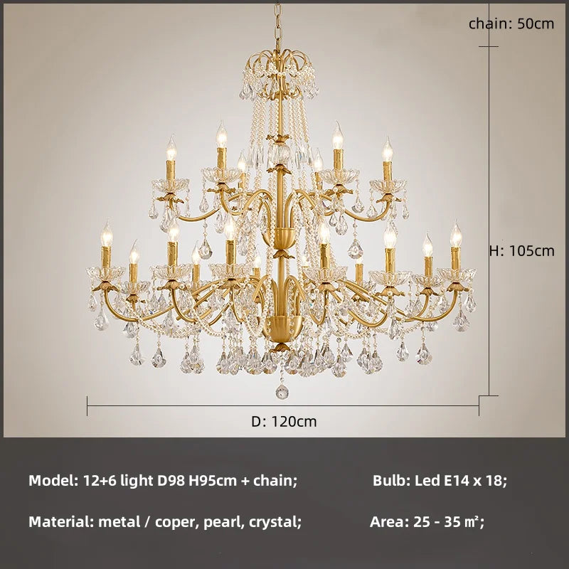 Decorbites™ Kristallanhänger-Lüster Flurleuchte Luxus Kerzendesign LED Lamparas