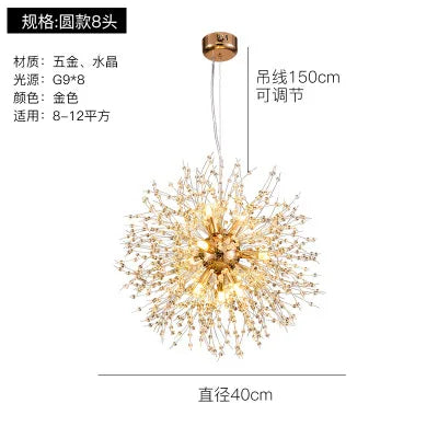 DecorBites™ Crystal Dandelion Pendant Lights for Chic Home Decor