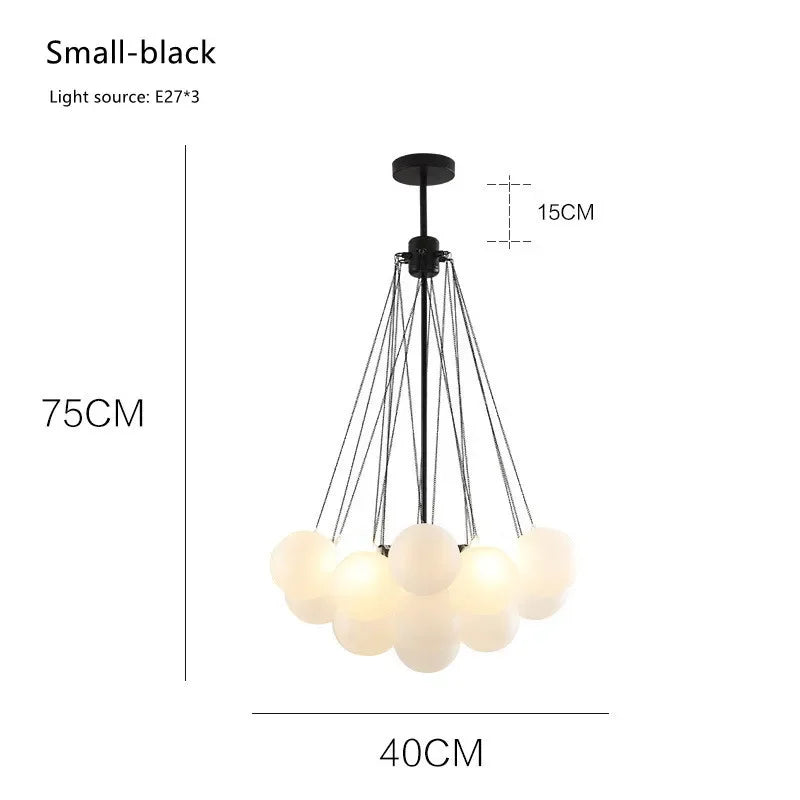 Decorbites™ Glasball-LED-Kronleuchter für modernes Wohnzimmer, nordisches Design Blasen-Hängeleuchte