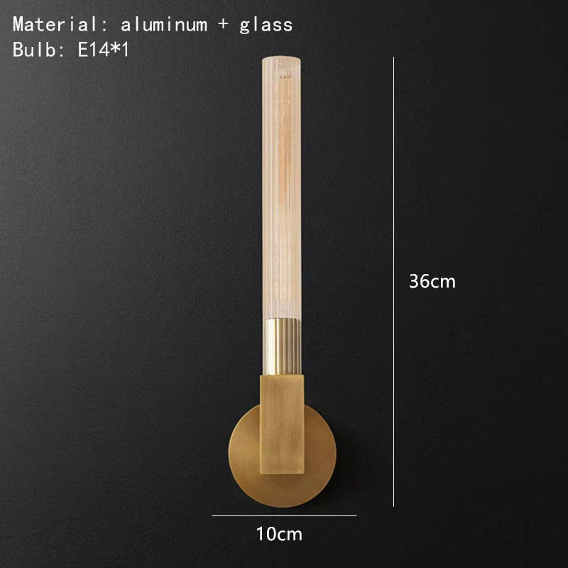 Decorbites™ Goldene Metall- und Glas-Wandleuchte für Badezimmer, Schlafzimmer, Gang und Eingangsbereich