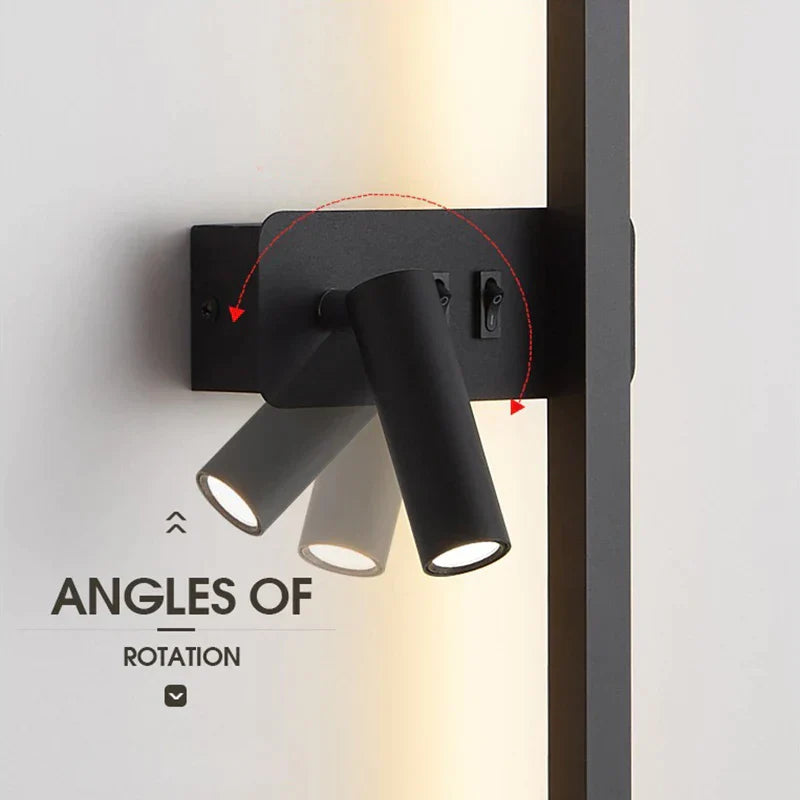 DecorBites™ LED Wall Spot Light Black White Sconce for Living Bedroom Stairway