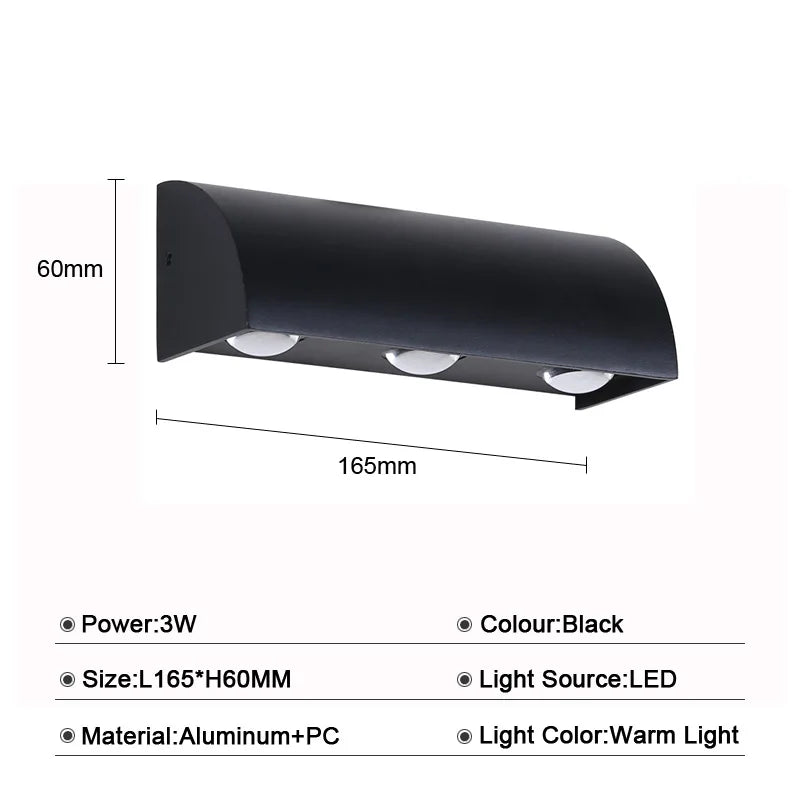 Decorbites™ LED-Wandleuchte 3W Innen- und Außenbereich Wasserdichte Beleuchtung für Schlafzimmer und Treppenhaus