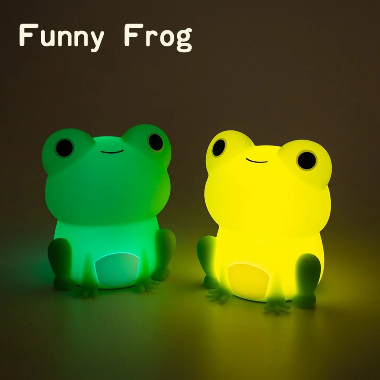 Decorbites™ Frosch-Nachtlicht: Weiches Silikon-Abblendbares Lampenlicht für Kinder, wiederaufladbar mit farbigem Licht