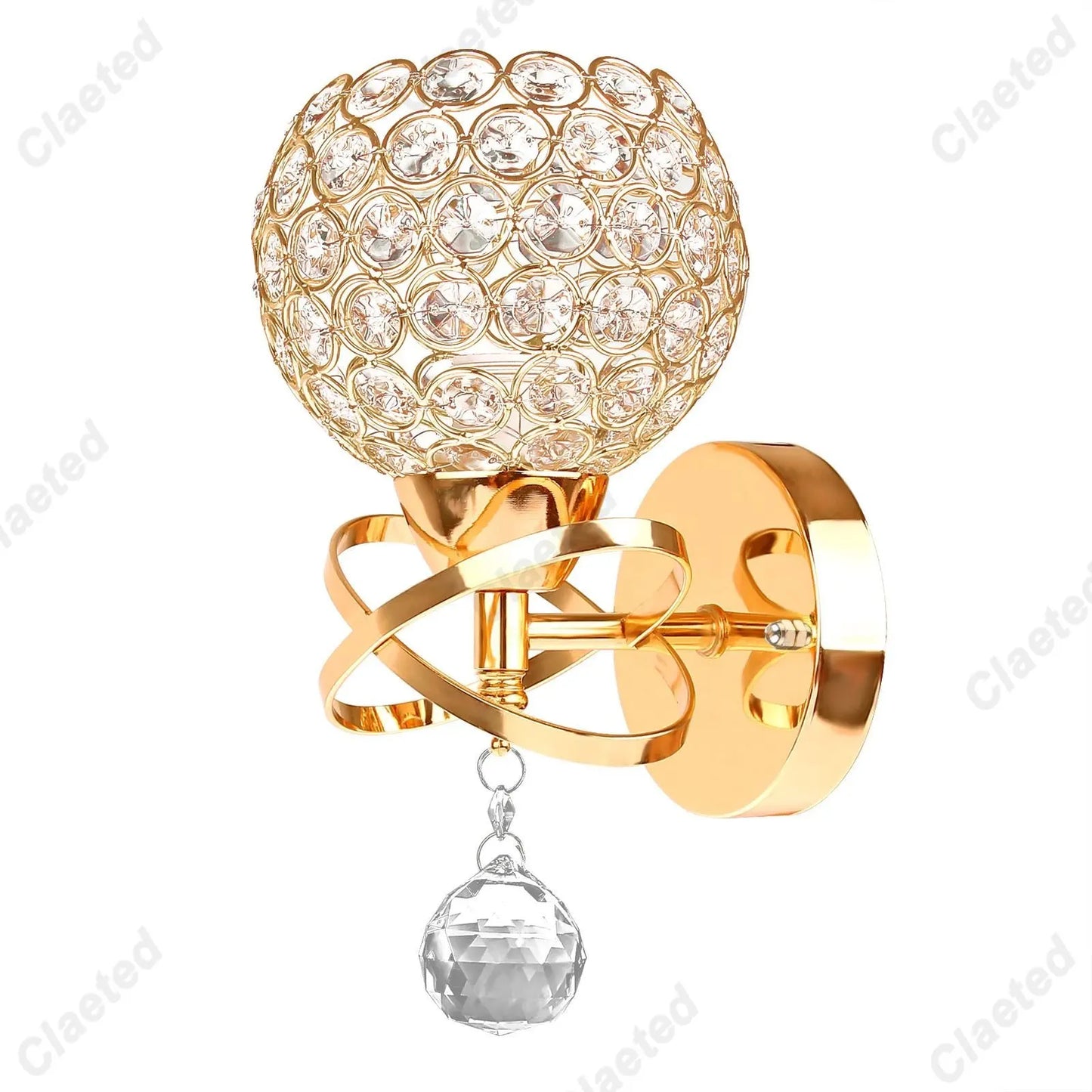 DecorBites™ Crystal Wall Light: Elegant Bedroom Bedside Lamp E27 Sconce, European Design