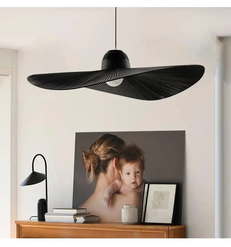 Decorbites™ Design-Stoff-Hut-Leuchter, Weiß & Schwarz LED-Pendant-Lampe für das Wohnzimmer