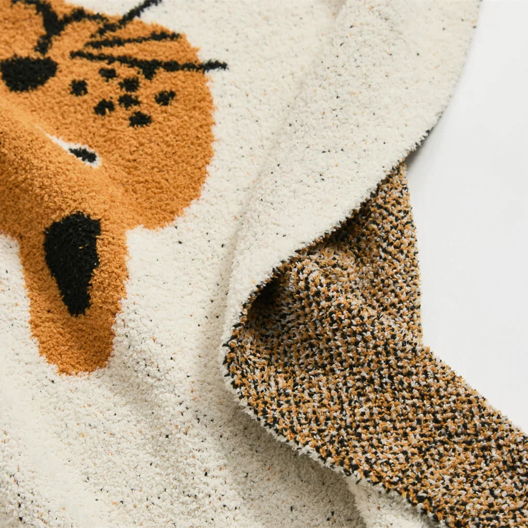 DecorBites™ Kawaii Cat Jacquard Knitted Blanket