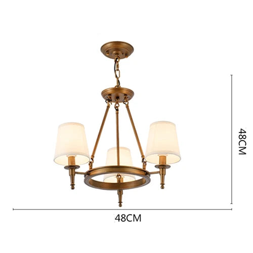 Decorbites™ Land Retro Kronleuchter Stoff Lampenschirm Deckenpendellampe für Heiminnenraumdekoration