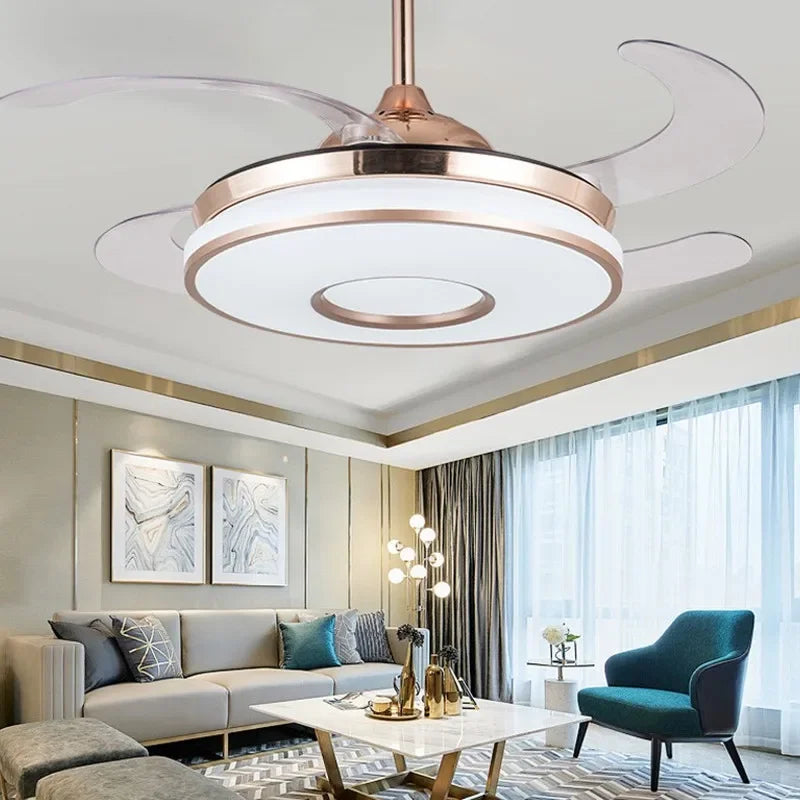 Decorbites™ Unsichtbarer Gold-Deckenventilator mit LED-Licht und ausklappbaren Flügeln