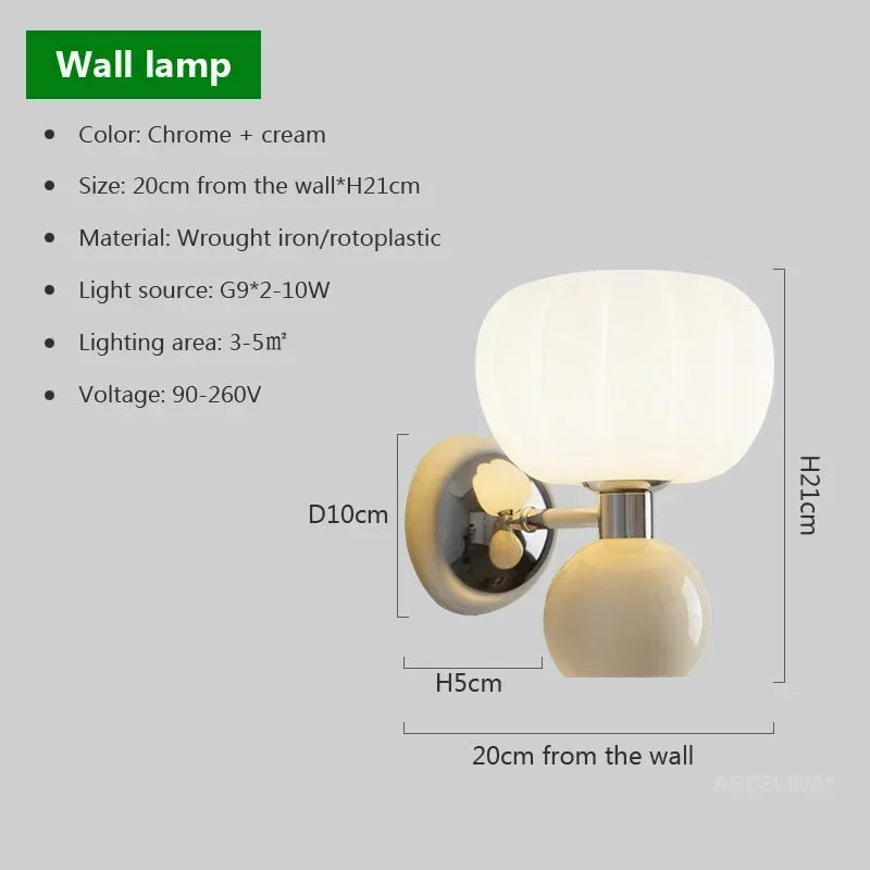 DecorBites™ Cream Breeze Pumpkin LED Wall Sconces for Bedroom Living Room Dining Hallway