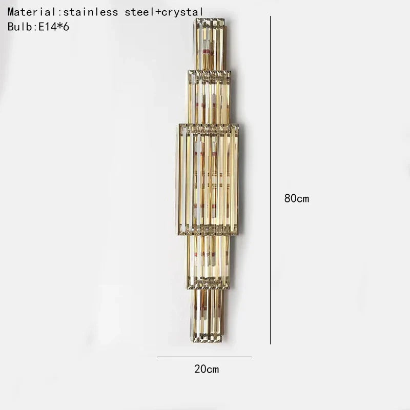 Decorbites™ Klares Glas-Wandlampe aus Edelstahl als Wandapplikation für Hotelhalle und Esszimmer