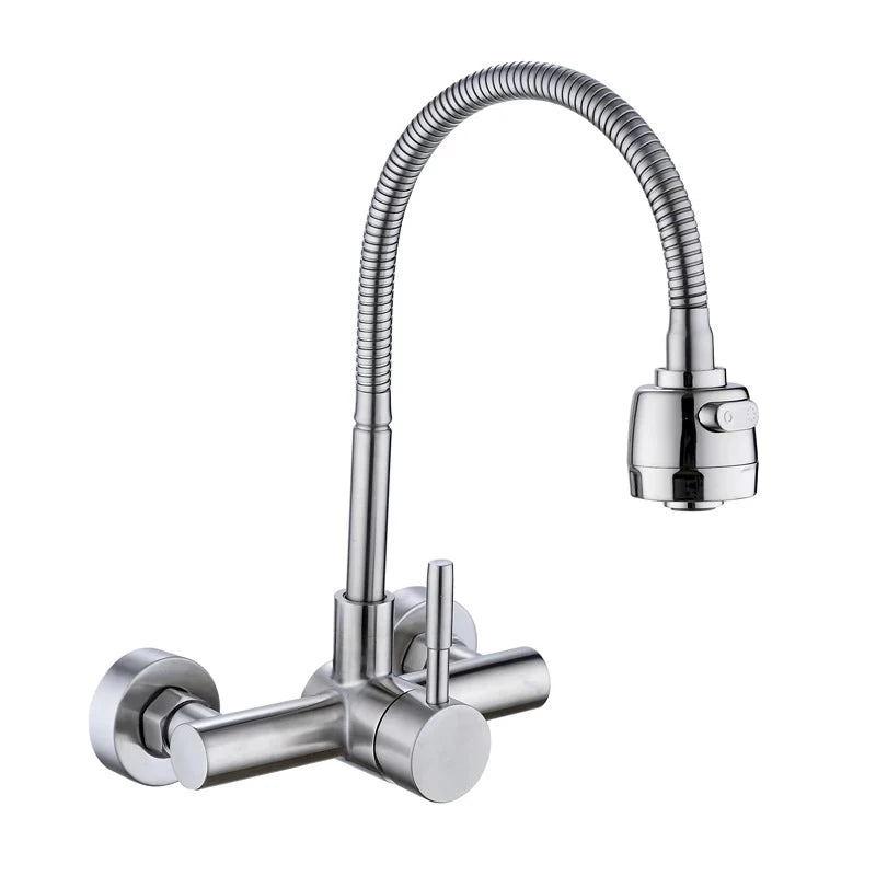 Matte Black Kitchen Faucet Wall Mounted