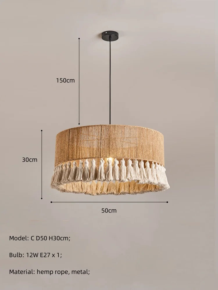 Decorbites™ Hanfseil E27 LED Hängeleuchten Kronleuchter Beleuchtung - Nordische Minimalismus
