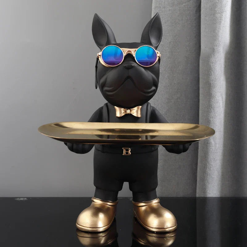 Decorbites™ Französische Bulldogge-Skulptur: Abstrakte Figur & Schlüsselhalter-Ornament