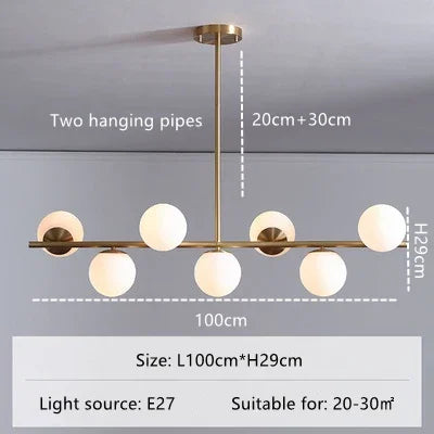 Decorbites™ Glas-Kugel-Hängeleuchter: Moderne LED-Deckenleuchte, nordischer Stil für die Hausbeleuchtung