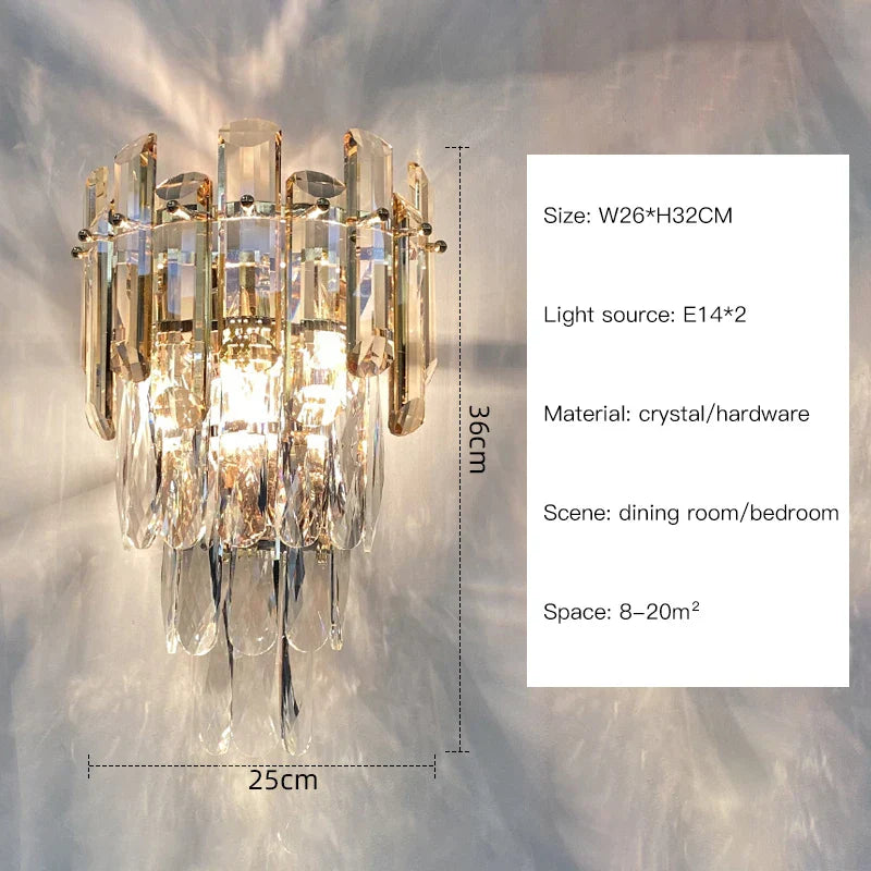 Decorbites™ Kristall-Gold-LED-Wandleuchte - Moderne Luxus-Wandlampe für Wohnzimmer, Schlafzimmer, Treppen