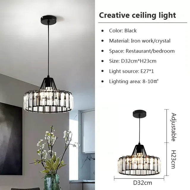 Decorbites™ Kristall-LED-Hängeleuchte: Retro-Gold-Lampenschirm für Wohnzimmer, Schlafzimmer, Esszimmer