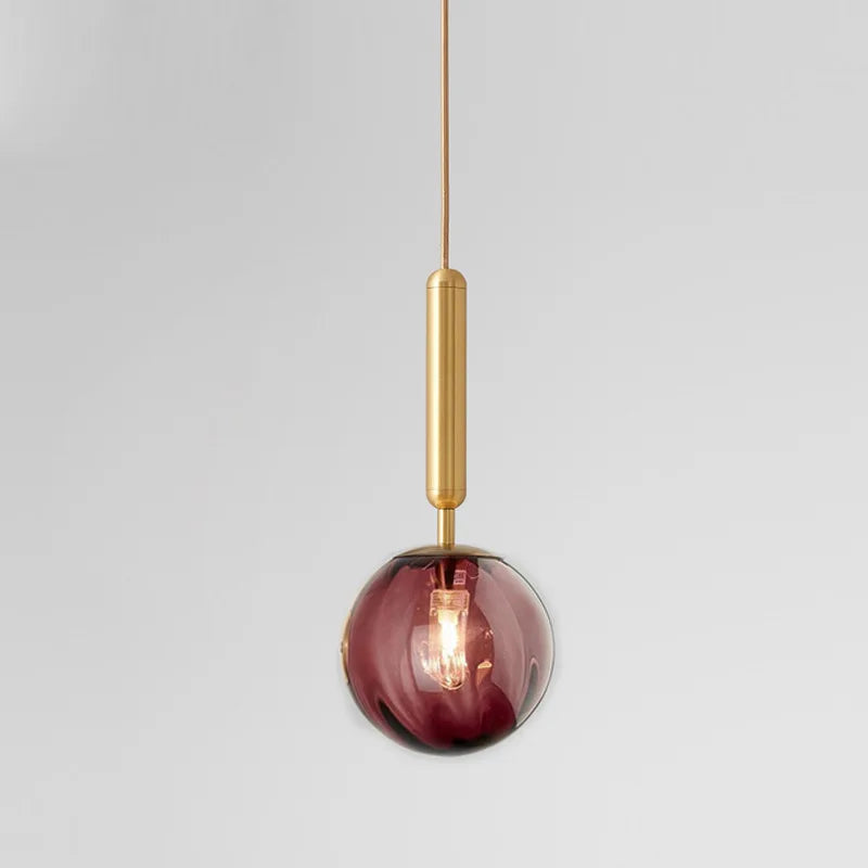 Nordic Glass Pendant Light With Painted Iron Finish
