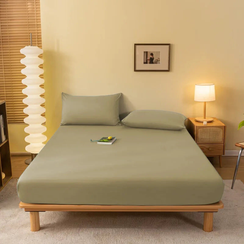 DecorBites™ Cozy Solid Color Fitted Sheet - All Seasons Mattress Cover