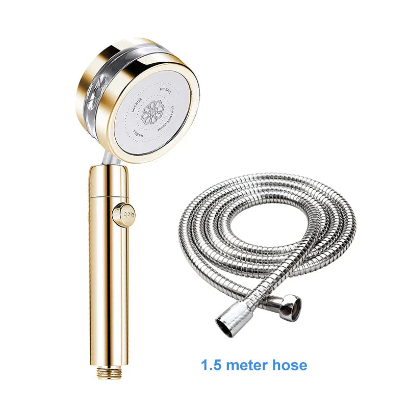 Decorbites™ Doppelscheiben-Turbo-Duschkopf mit Spiral-Wasserströmung und Ein-Knopf-Stopp