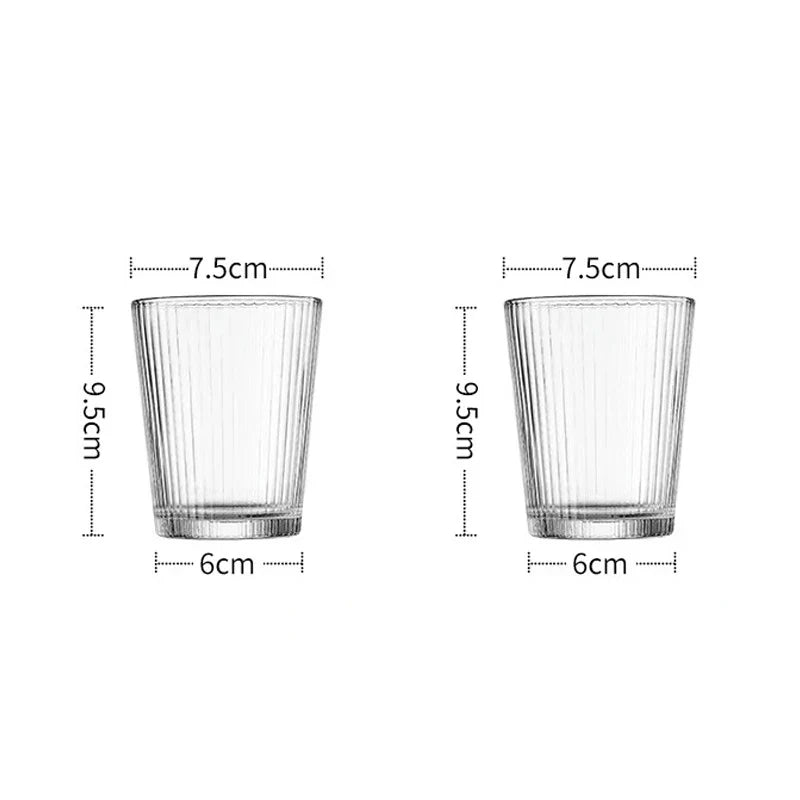 Decorbites™ Glas-Kaltwasserkessel-Set: Transparent gestreiftes Design, Edelstahl-Deckel, 1,6-Liter-Fassungsvermögen