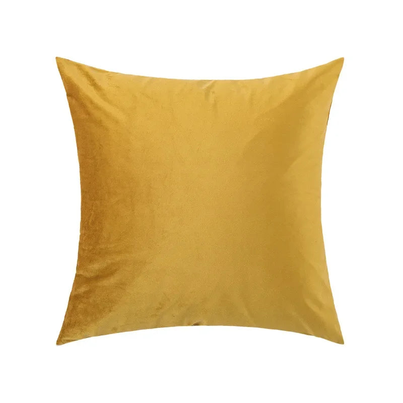 Decorbites™ Bestickte Flora Baumwoll-Leinen-Kissenbezug 30x50 cm Gelb Zickzack