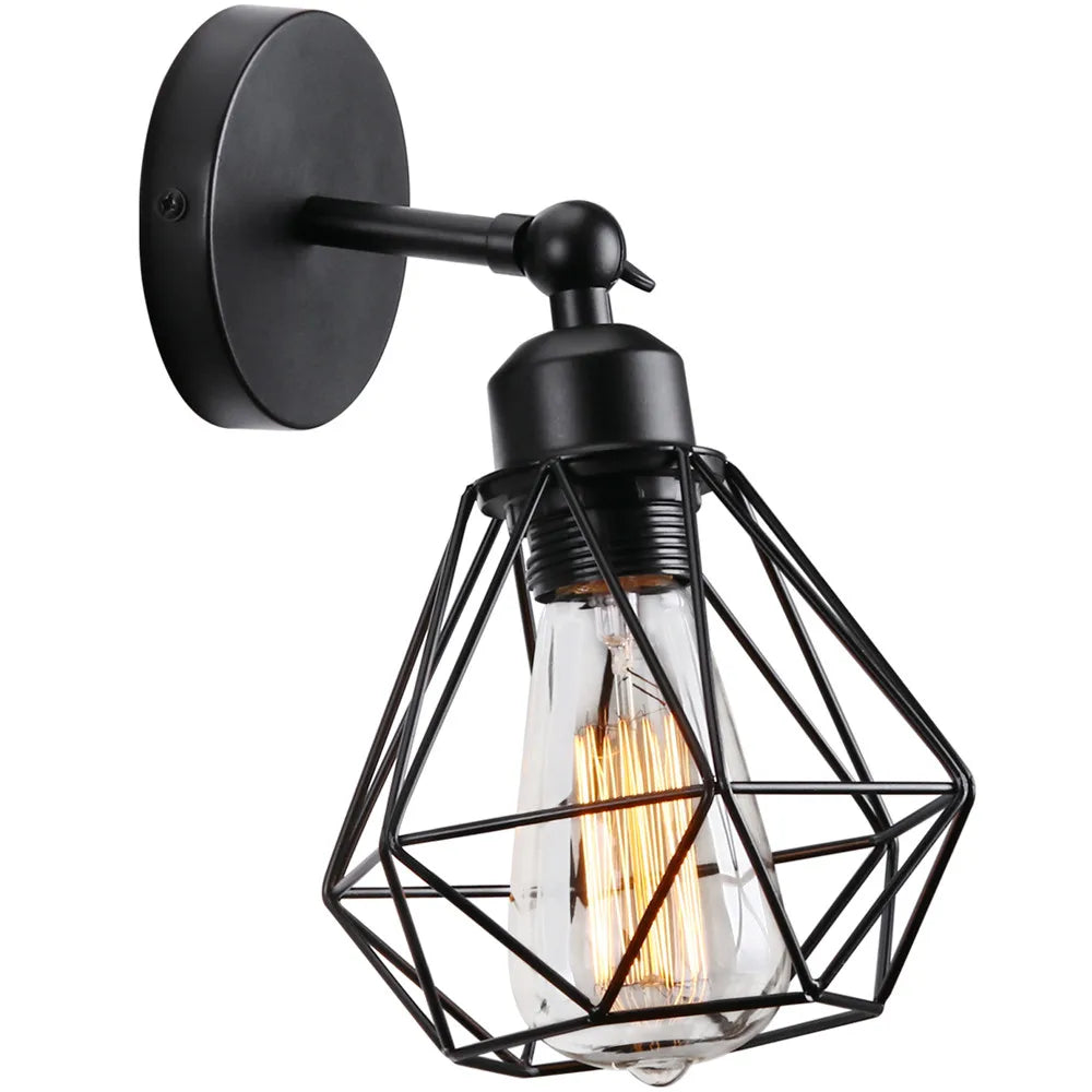 Decorbites™ verstellbare industrielle Vintage-Wandleuchte Eisenkäfig-Wandleuchte für Nachttisch & Badezimmer