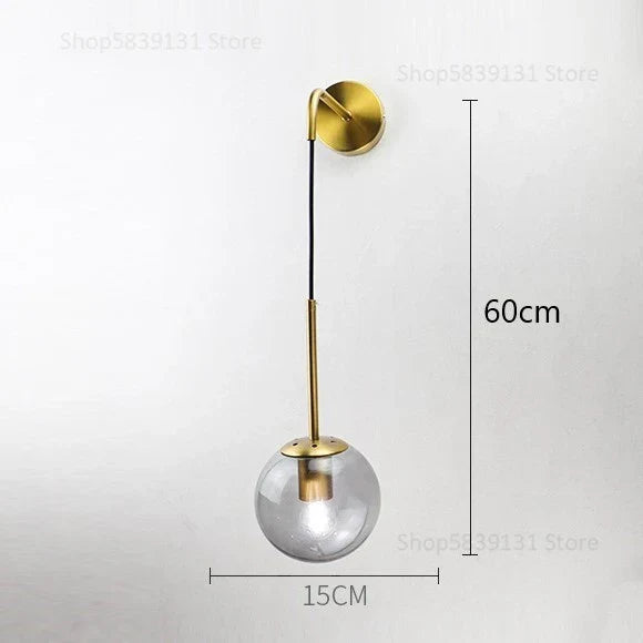 Decorbites™ Glasball-Wandlampe: Nordisch Moderne LED-Beleuchtung für Wohnzimmer, Schlafzimmer und Flur