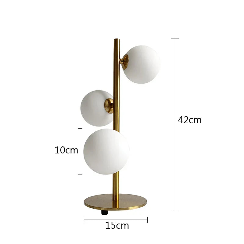 Decorbites™ Glas-Kugel-LED-Tischleuchte | Nordischer Stil Eisenkunst-Dekorleuchte
