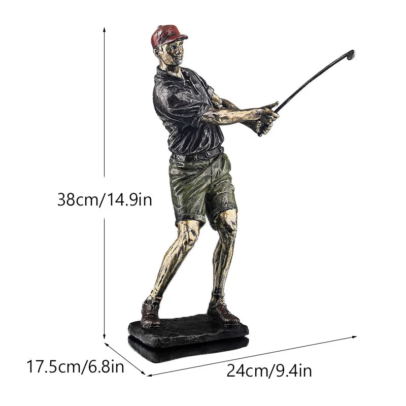 Decorbites™ Golf-Figur: Vintage-Golfer-Resin-Statue für Heim- und Büro-Dekoration